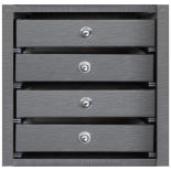 Module with 4 drawers in imitation leather frame