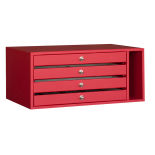 Drawer module with 4 drawers in leatherette frame