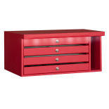 Drawer module with 4 drawers in leatherette frame and LED...